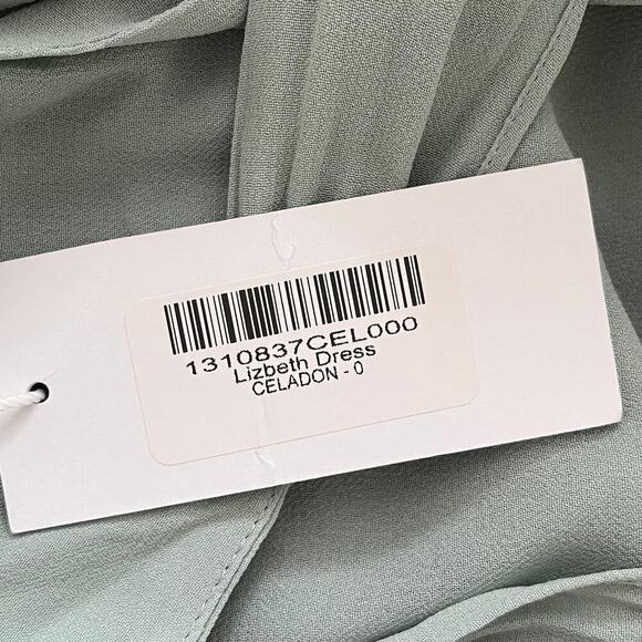 Reformation Lizabeth Halter Midi Dress Size 0 Celadon Green Open Back Event NEW - Picture 10 of 10